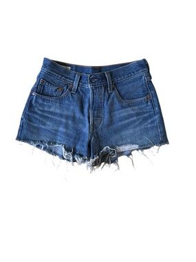 Levi's Blue Distressed Cutoff Denim Shorts